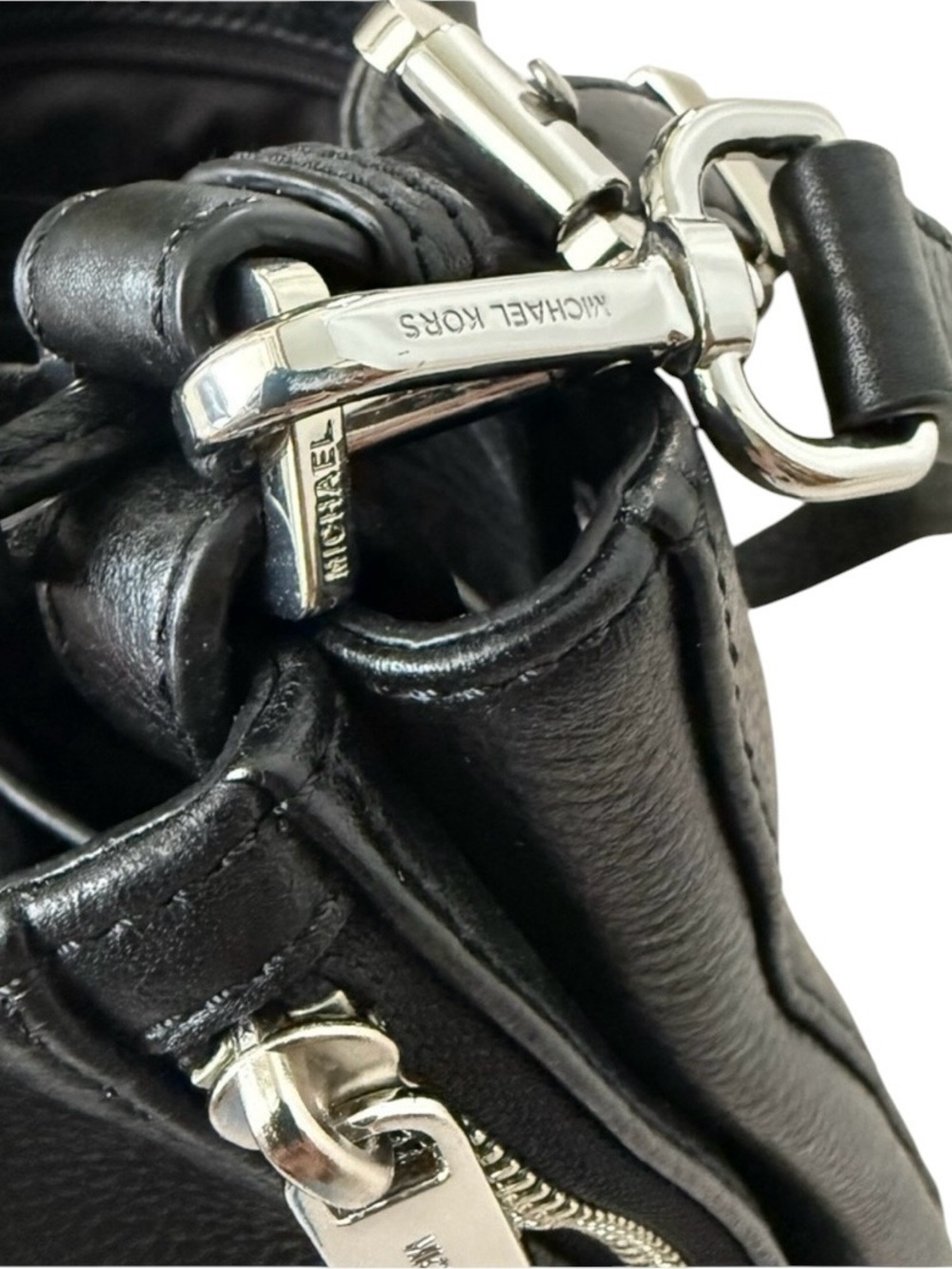 Michael Kors Essex Large Convertible Leather Shoulder Bag Black - Picture 9 of 10